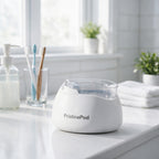 PristinePod open on a bathroom counter