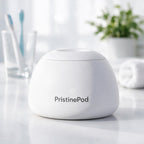 PristinePod ultrasonic denture cleaner hero shot