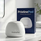 PristinePod retail packaging box next to the device